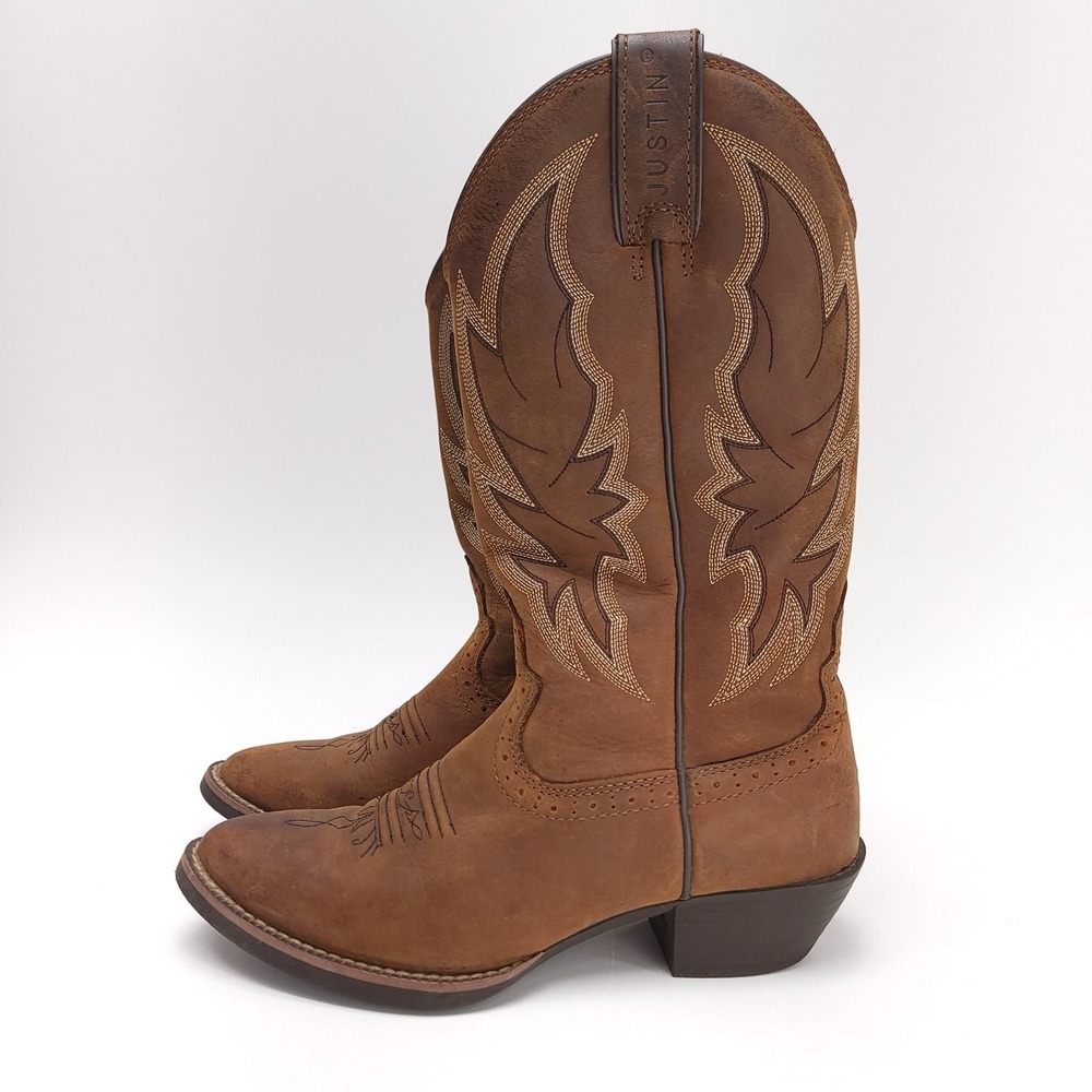 Justin Women's Rosella Western‎ Cowboy Boots Brown Size 7 B Cowgirl